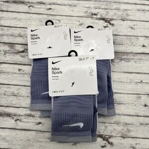 Nike Spark Running Socks Wool Women's Size 5.5-7 Purple Ankle 3pk Reflective